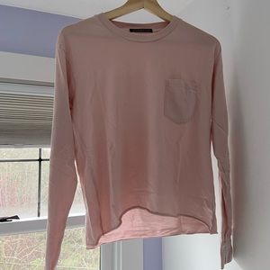Brandy Melville pink long sleeved pocket t shirt